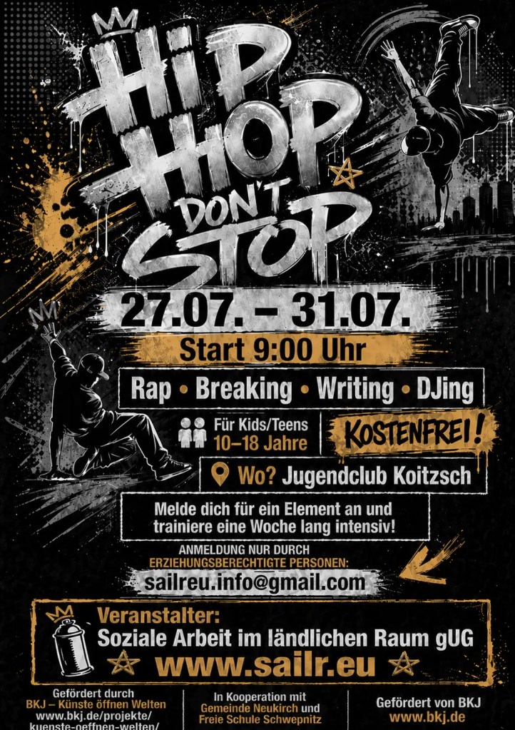 Flyer for the first Hip-Hop holiday week in Koitzsch